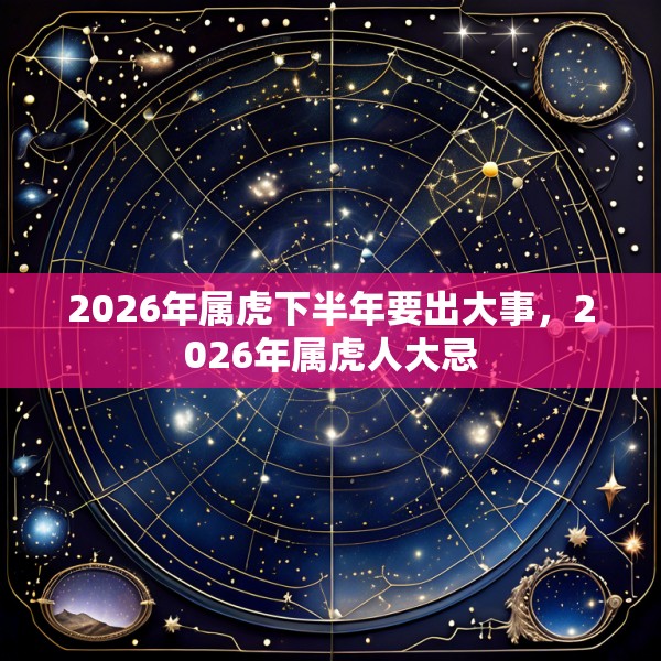 2026年属虎下半年要出大事，2026年属虎人大忌