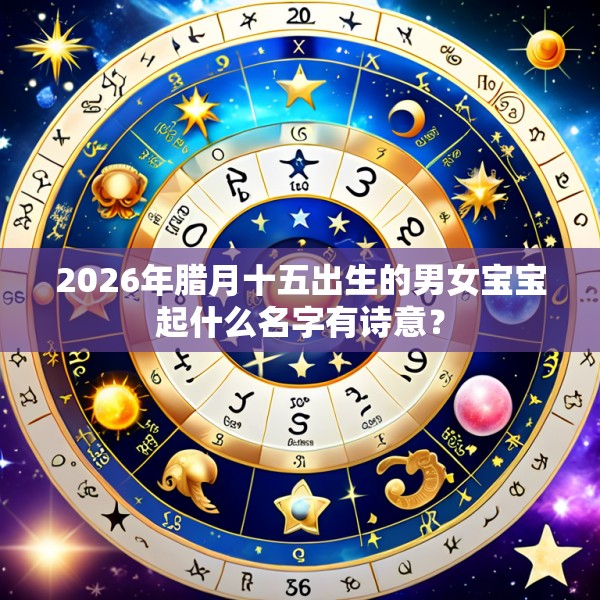 2026年腊月十五出生的男女宝宝起什么名字有诗意?