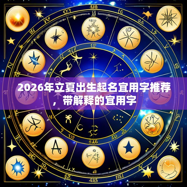 2026年立夏出生起名宜用字推荐,带解释的宜用字