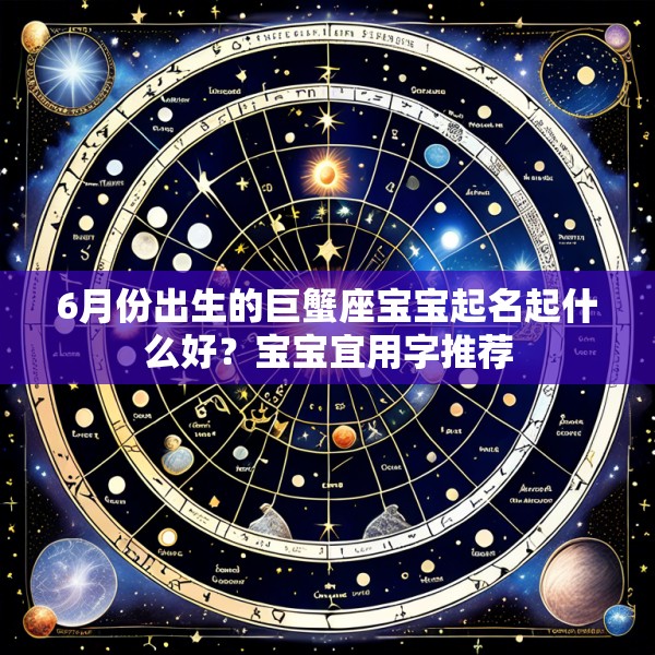 6月份出生的巨蟹座宝宝起名起什么好？宝宝宜用字推荐