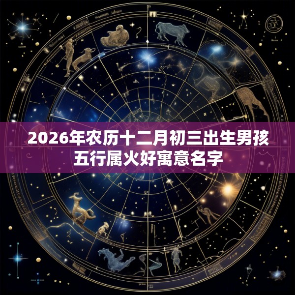 2026年农历十二月初三出生男孩五行属火好寓意名字