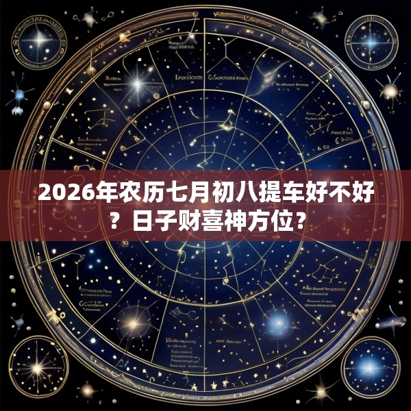 2026年农历七月初八提车好不好？日子财喜神方位？