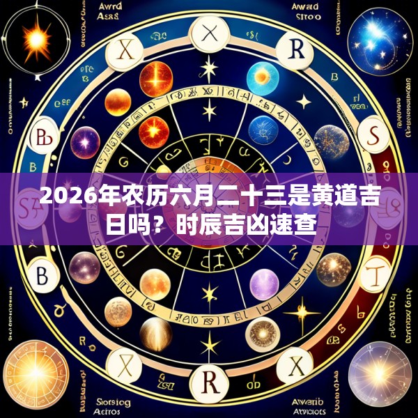 2026年农历六月二十三是黄道吉日吗?时辰吉凶速查