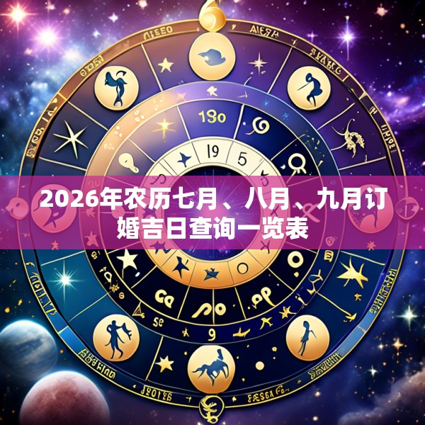 2026年农历七月、八月、九月订婚吉日查询一览表