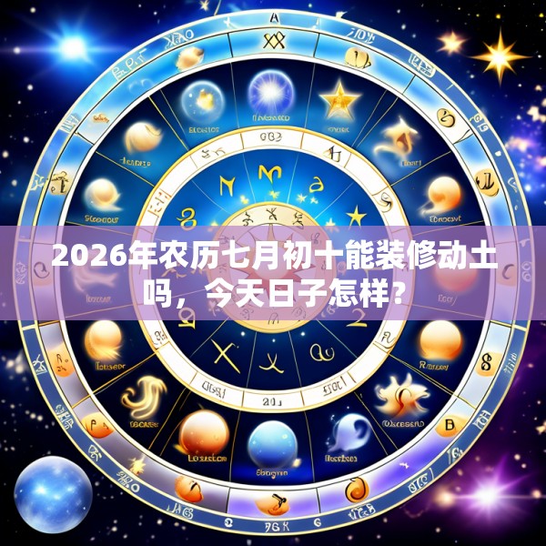 2026年农历七月初十能装修动土吗，今天日子怎样？