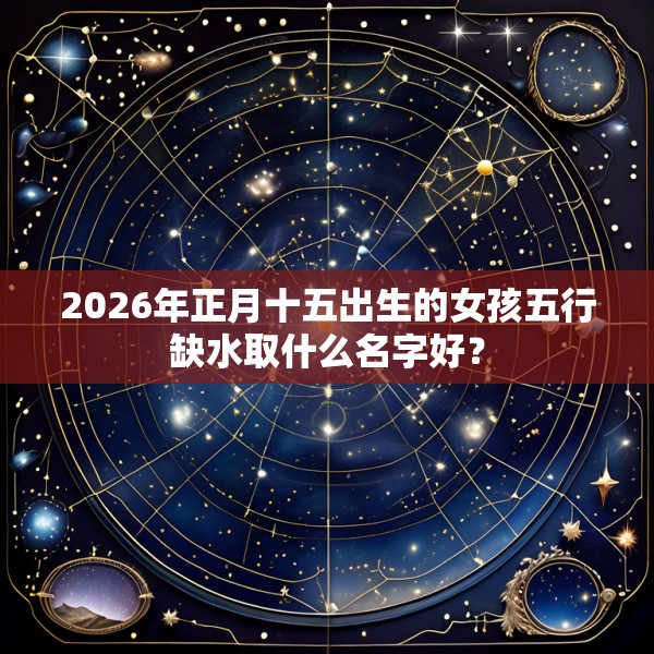 2026年正月十五出生的女孩五行缺水取什么名字好？