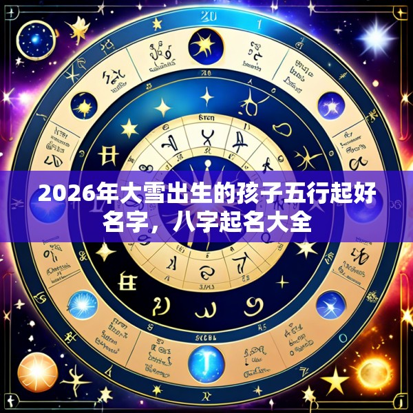 2026年大雪出生的孩子五行起好名字，八字起名大全