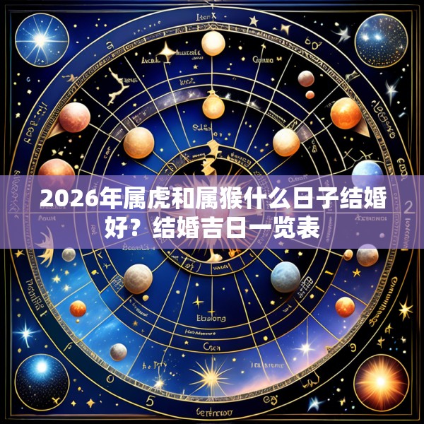 2026年属虎和属猴什么日子结婚好？结婚吉日一览表