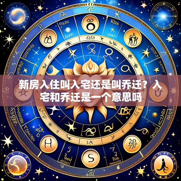 新房入住叫入宅还是叫乔迁？入宅和乔迁是一个意思吗