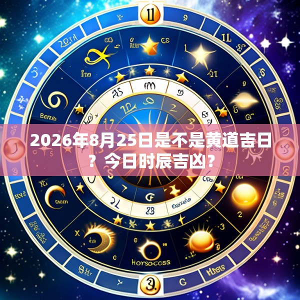 2026年8月25日是不是黄道吉日？今日时辰吉凶？