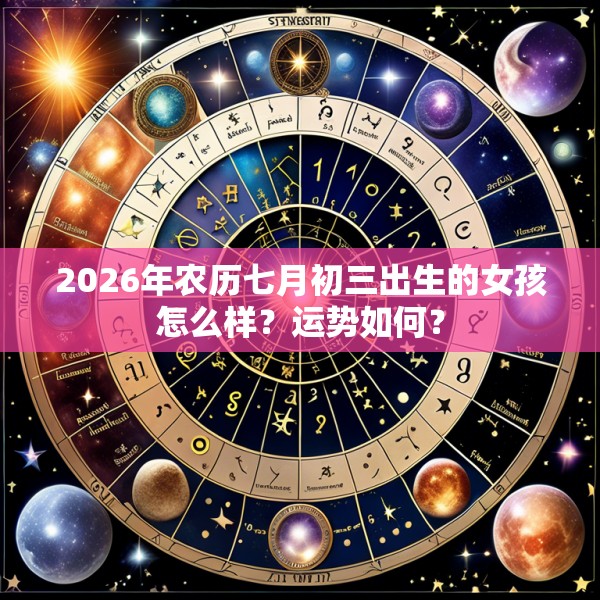 2026年农历七月初三出生的女孩怎么样？运势如何？