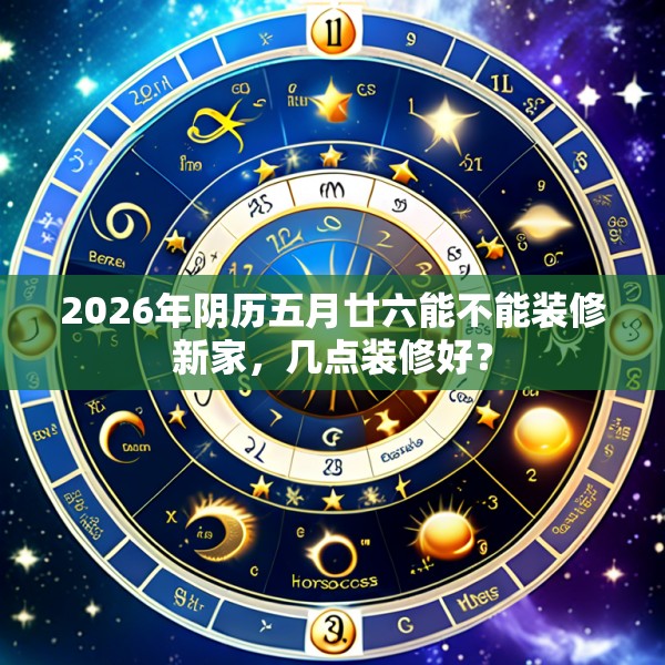 2026年阴历五月廿六能不能装修新家，几点装修好？