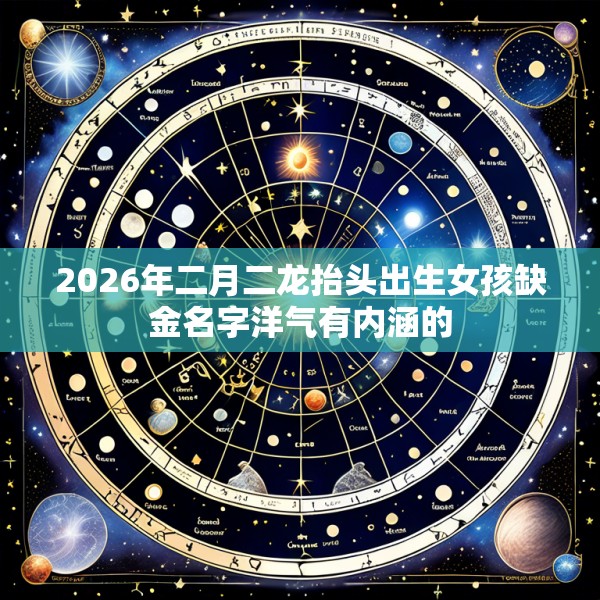 2026年二月二龙抬头出生女孩缺金名字洋气有内涵的