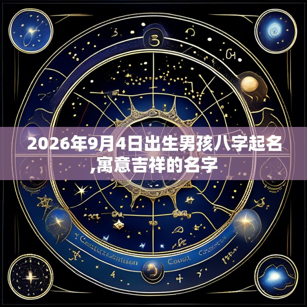 2026年9月4日出生男孩八字起名,寓意吉祥的名字