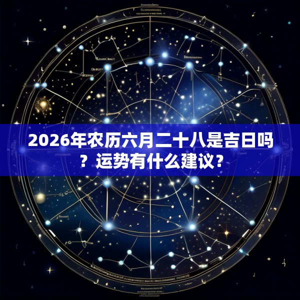 2026年农历六月二十八是吉日吗？运势有什么建议？