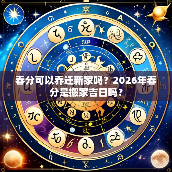 春分可以乔迁新家吗？2026年春分是搬家吉日吗？