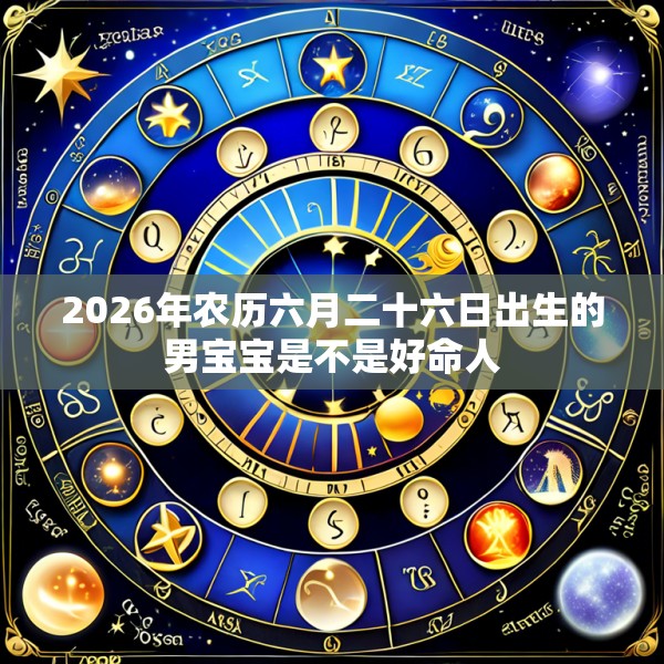 2026年农历六月二十六日出生的男宝宝是不是好命人