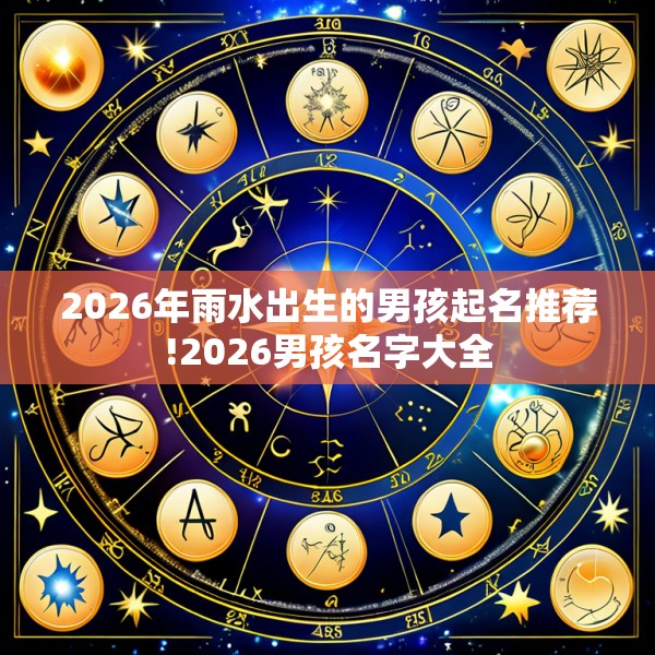 2026年雨水出生的男孩起名推荐!2026男孩名字大全