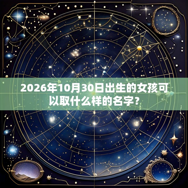 2026年10月30日出生的女孩可以取什么样的名字？
