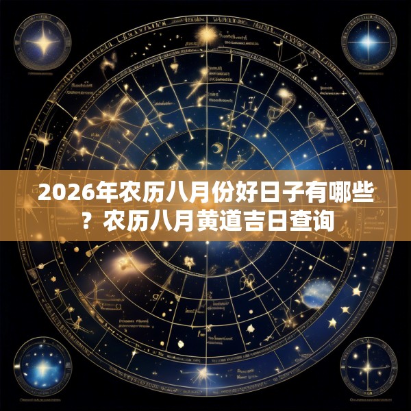 2026年农历八月份好日子有哪些？农历八月黄道吉日查询