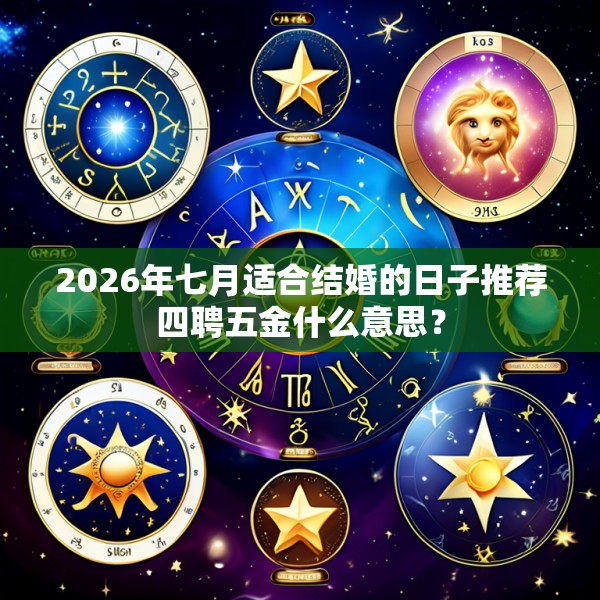 2026年七月适合结婚的日子推荐四聘五金什么意思？