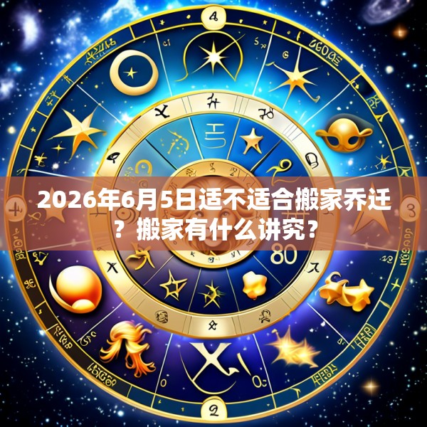 2026年6月5日适不适合搬家乔迁？搬家有什么讲究？