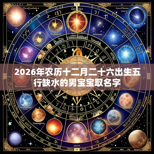 2026年农历十二月二十六出生五行缺水的男宝宝取名字
