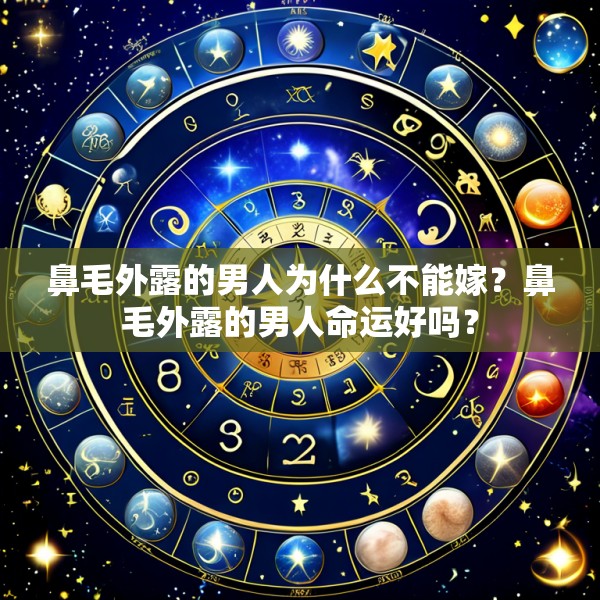 鼻毛外露的男人为什么不能嫁？鼻毛外露的男人命运好吗？
