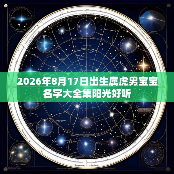2026年8月17日出生属虎男宝宝名字大全集阳光好听