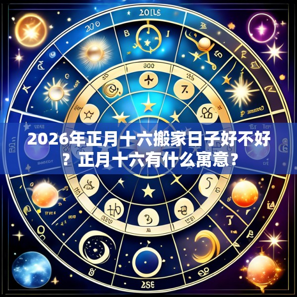 2026年正月十六搬家日子好不好？正月十六有什么寓意？