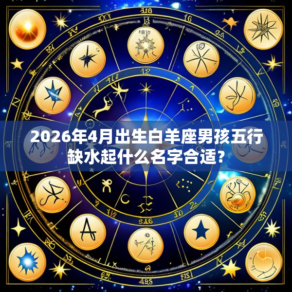 2026年4月出生白羊座男孩五行缺水起什么名字合适？