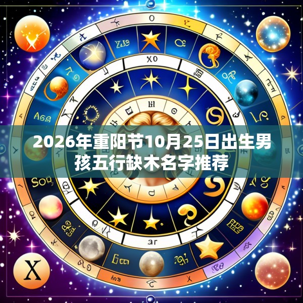 2026年重阳节10月25日出生男孩五行缺木名字推荐