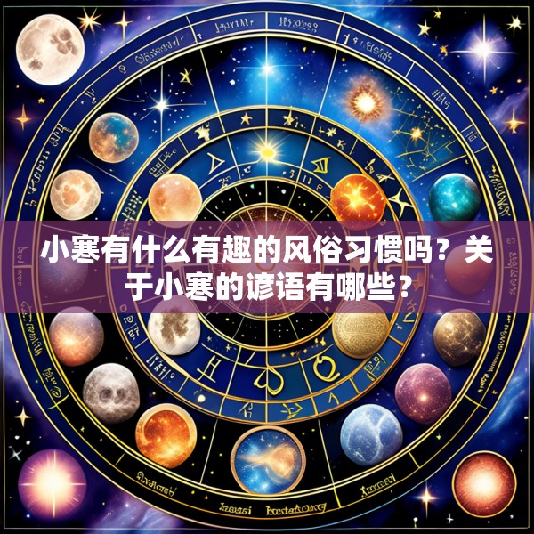 小寒有什么有趣的风俗习惯吗？关于小寒的谚语有哪些？