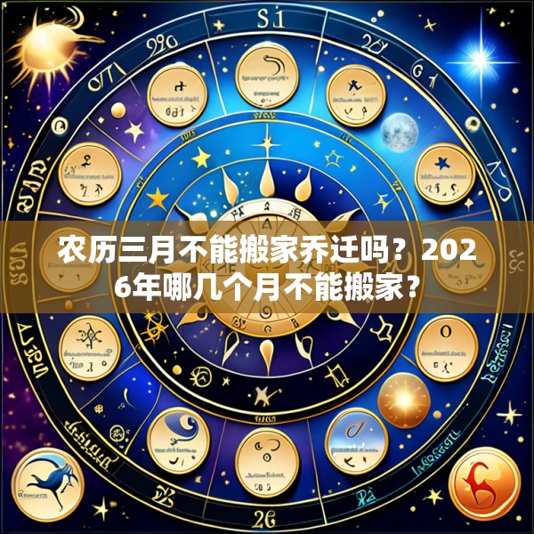 农历三月不能搬家乔迁吗?2026年哪几个月不能搬家?