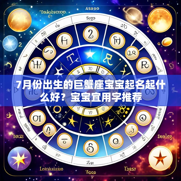 7月份出生的巨蟹座宝宝起名起什么好?宝宝宜用字推荐