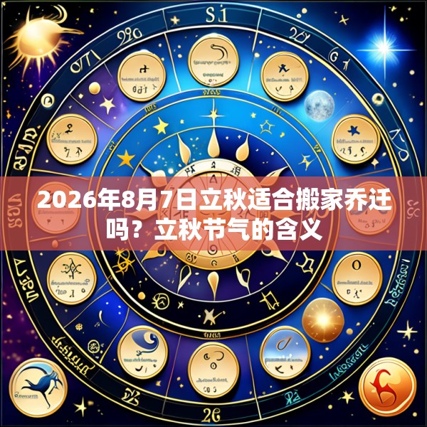 2026年8月7日立秋适合搬家乔迁吗？立秋节气的含义