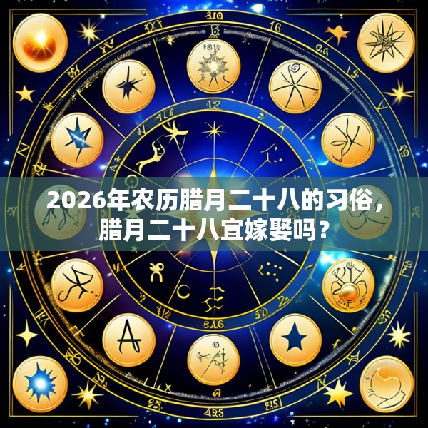 2026年农历腊月二十八的习俗，腊月二十八宜嫁娶吗？