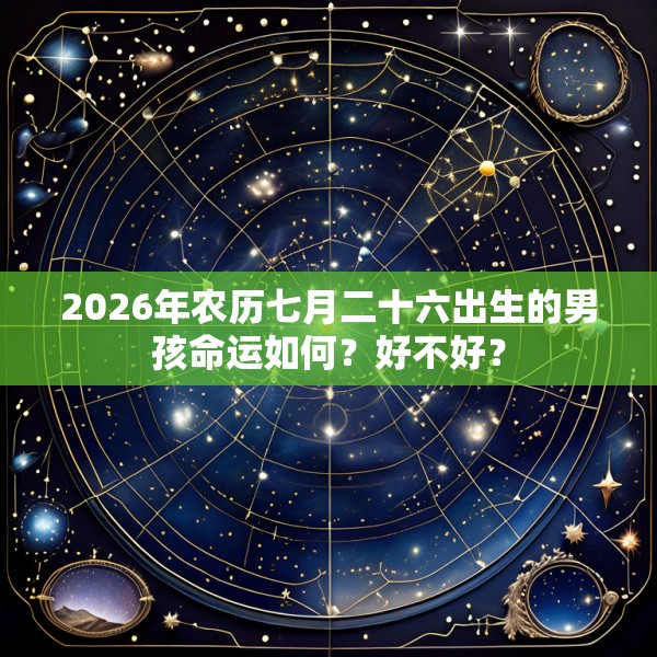 2026年农历七月二十六出生的男孩命运如何？好不好？