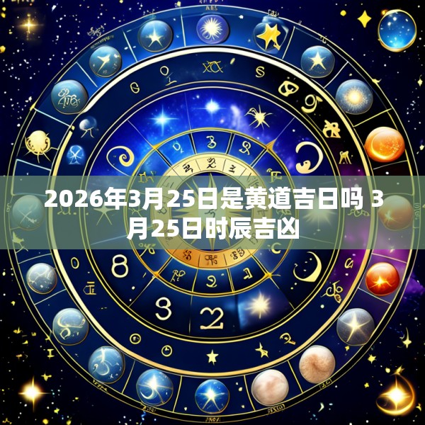 2026年3月25日是黄道吉日吗 3月25日时辰吉凶