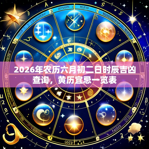 2026年农历六月初二日时辰吉凶查询,黄历宜忌一览表