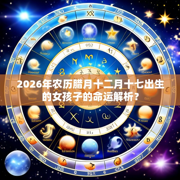 2026年农历腊月十二月十七出生的女孩子的命运解析？