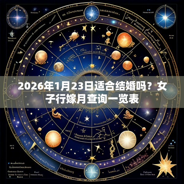 2026年1月23日适合结婚吗?女子行嫁月查询一览表