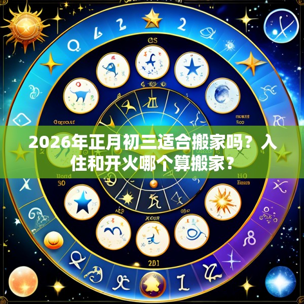 2026年正月初三适合搬家吗？入住和开火哪个算搬家？