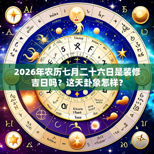 2026年农历七月二十六日是装修吉日吗？这天卦象怎样？