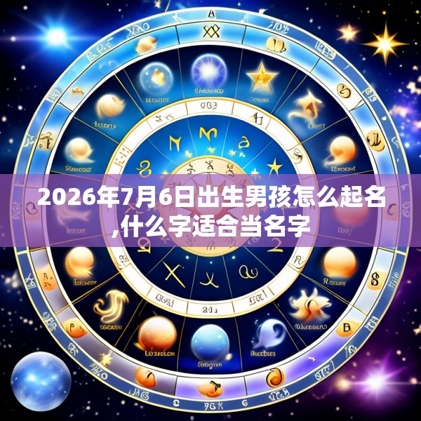 2026年7月6日出生男孩怎么起名,什么字适合当名字