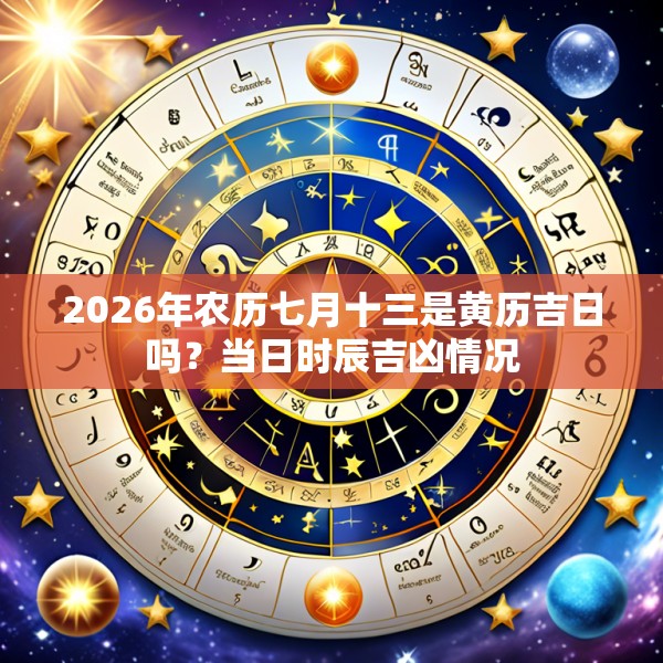 2026年农历七月十三是黄历吉日吗？当日时辰吉凶情况
