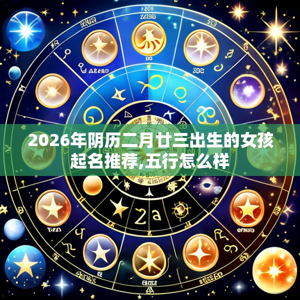 2026年阴历二月廿三出生的女孩起名推荐,五行怎么样