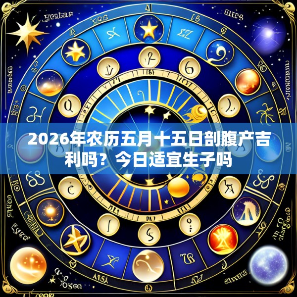 2026年农历五月十五日剖腹产吉利吗？今日适宜生子吗