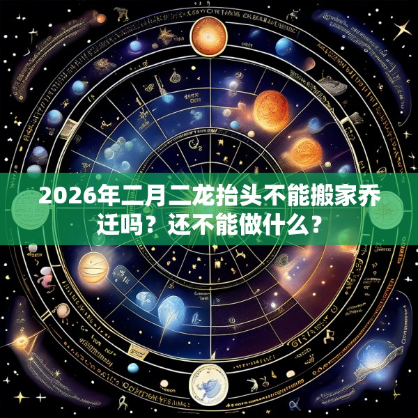 2026年二月二龙抬头不能搬家乔迁吗？还不能做什么？