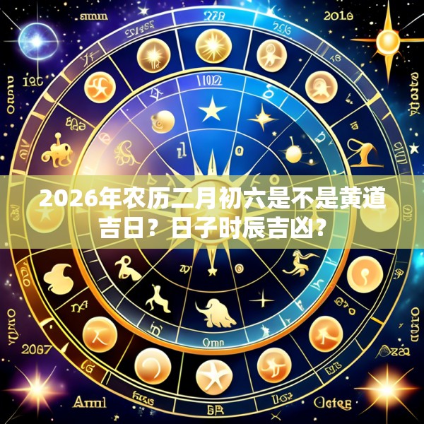 2026年农历二月初六是不是黄道吉日?日子时辰吉凶?